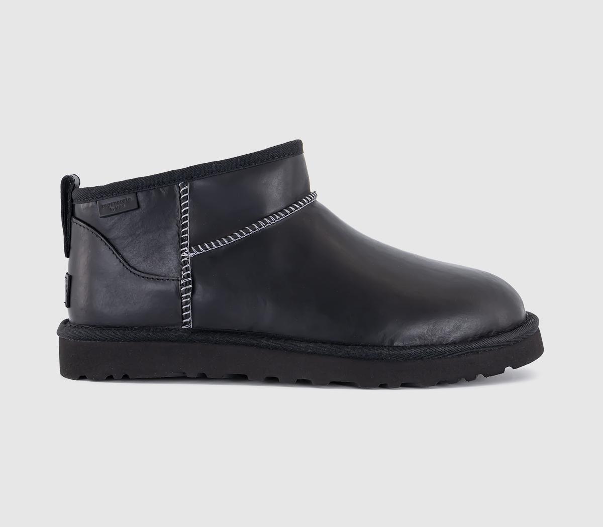 UGG Mens Classic Ultra Mini Lthr Regen M Black, 12