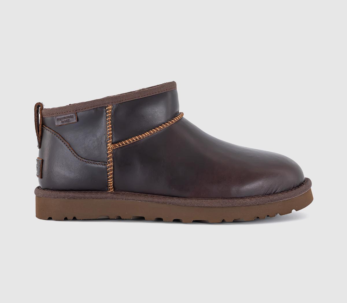 UGG Mens Classic Ultra Mini Leather Regen M Ironwood Grey, 11
