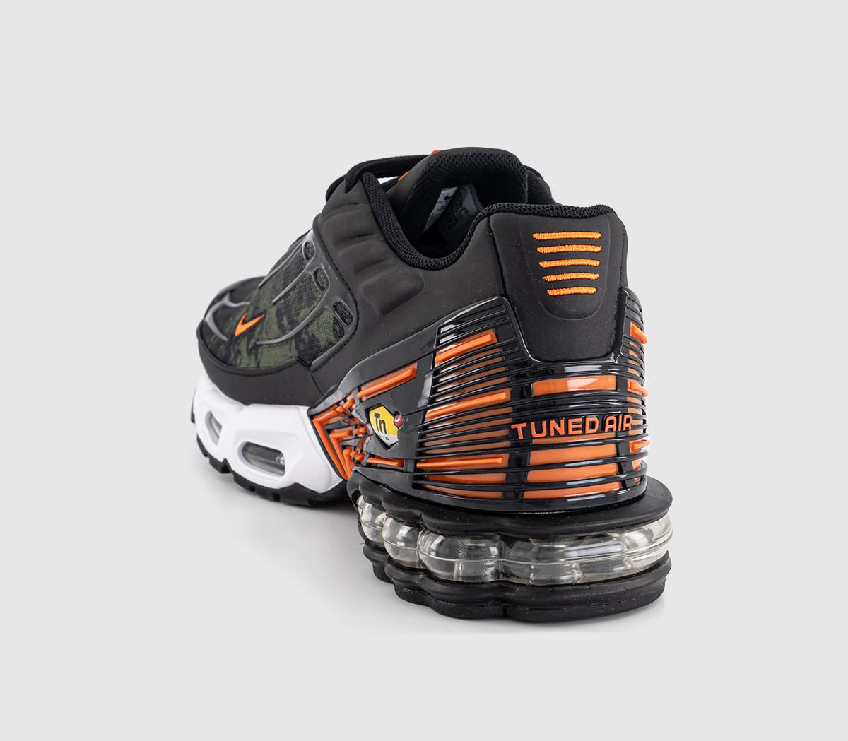 NikeAir Max Plus 3 TrainerBlack Safety Orange Medium Olive White