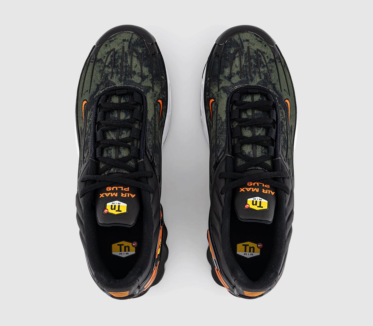 NikeAir Max Plus 3 TrainerBlack Safety Orange Medium Olive White
