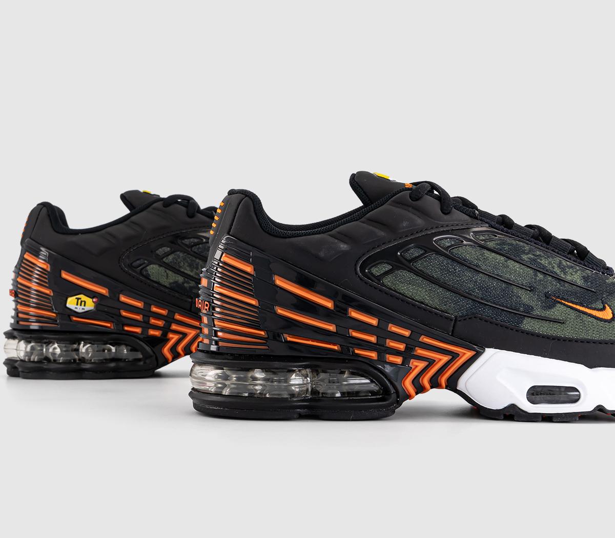NikeAir Max Plus 3 TrainerBlack Safety Orange Medium Olive White