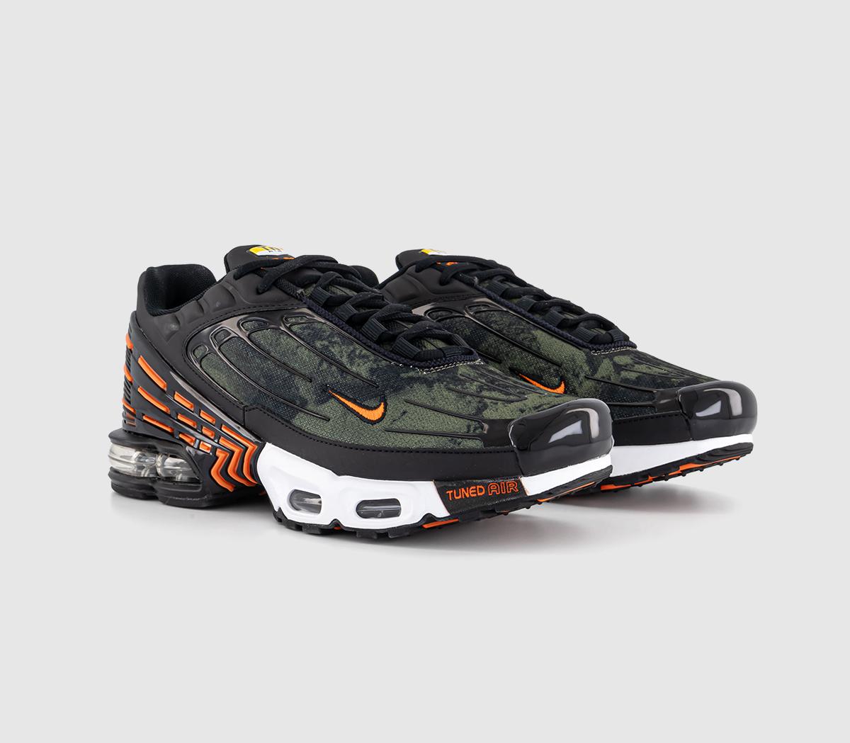 NikeAir Max Plus 3 TrainerBlack Safety Orange Medium Olive White