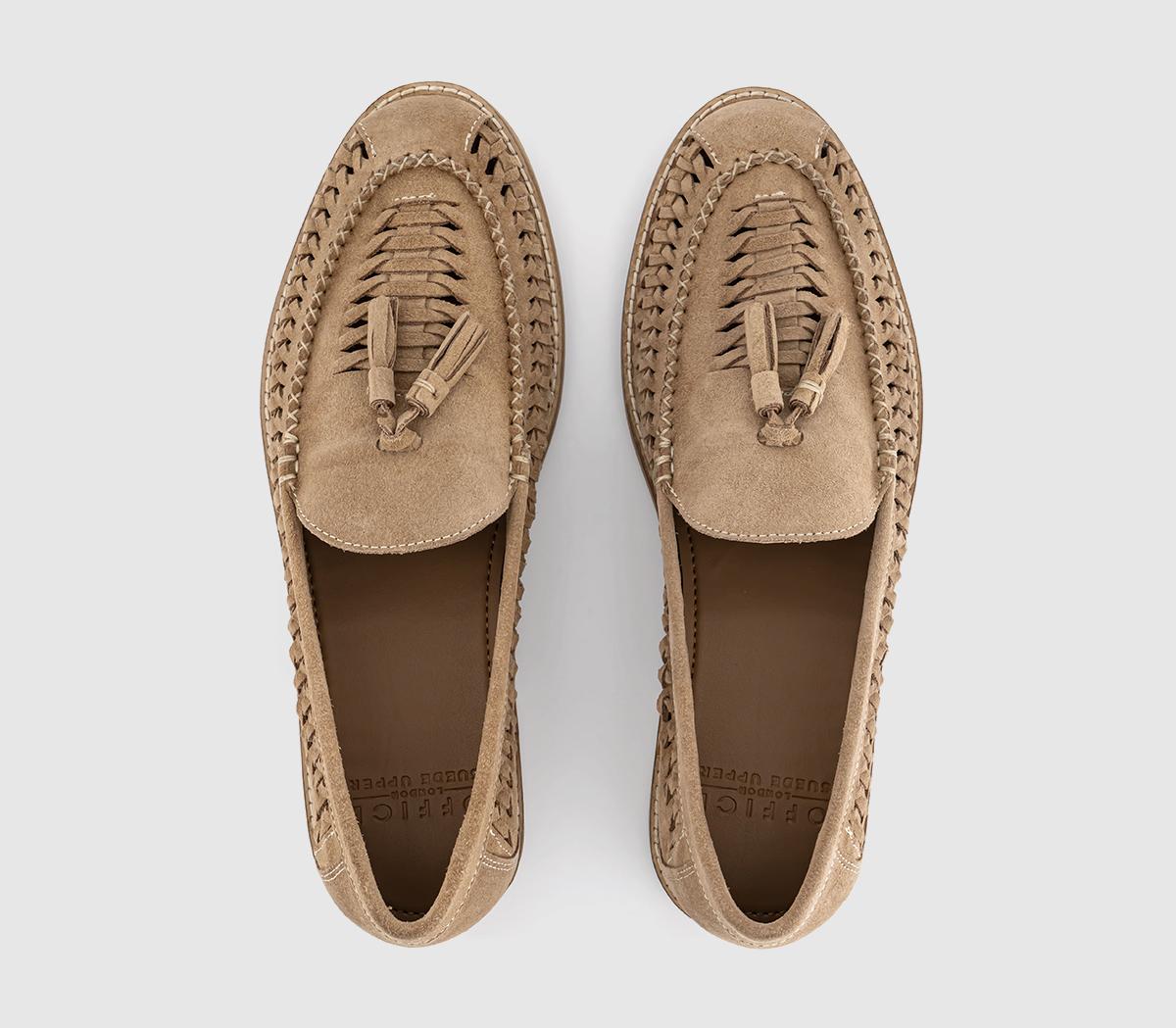 OFFICECanberra Tassel Woven Loafers OFFICECanberra Tassel Woven LoafersStone Suede