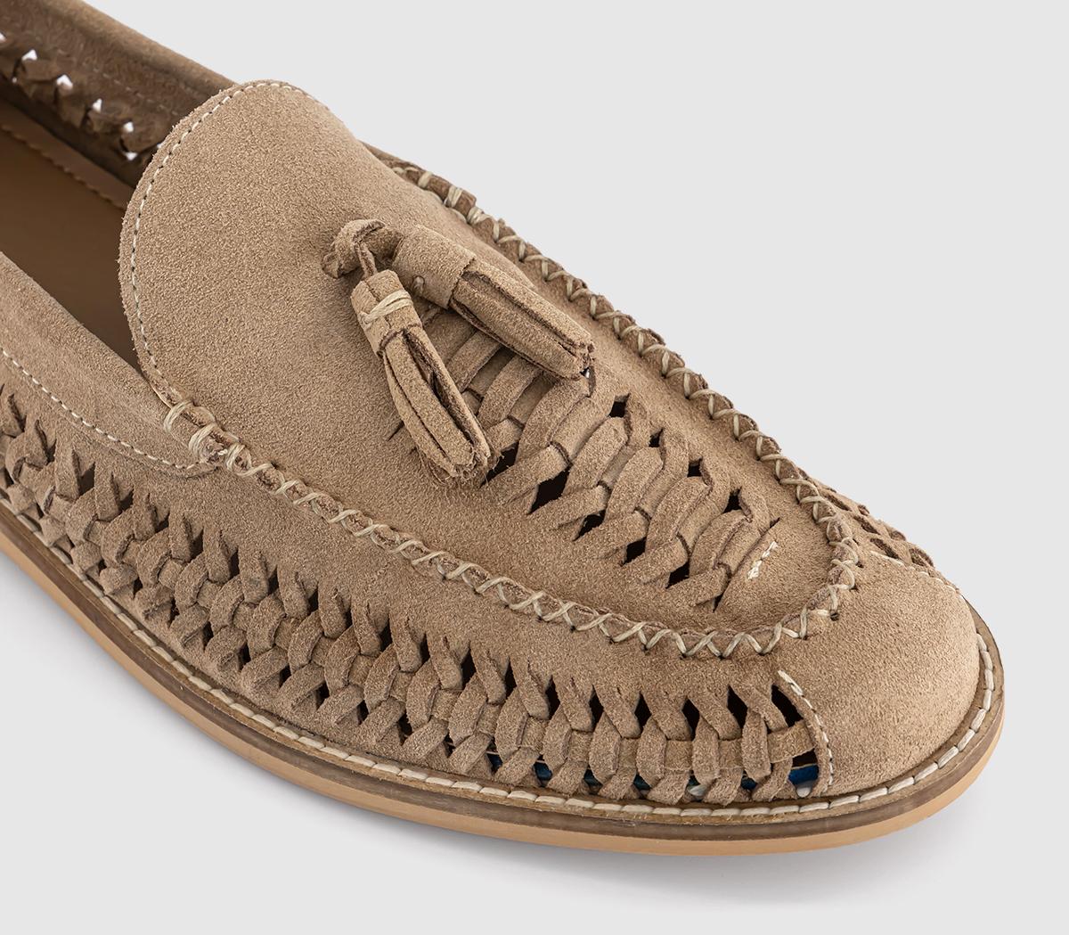 OFFICECanberra Tassel Woven Loafers OFFICECanberra Tassel Woven LoafersStone Suede