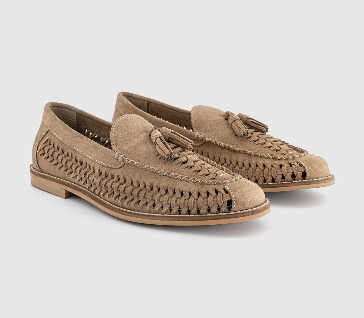 OFFICECanberra Tassel Woven Loafers OFFICECanberra Tassel Woven LoafersStone Suede