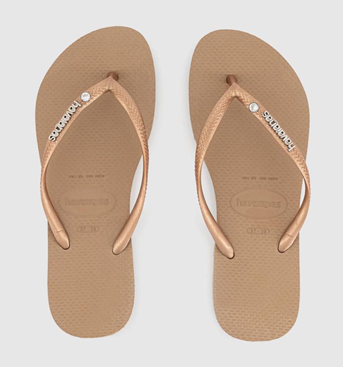 Silver havaianas hot sale with crystal