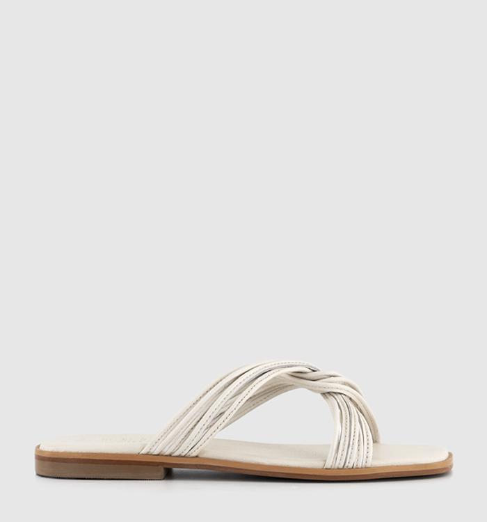 OFFICE Scout Twist Front Slides Off White Leather