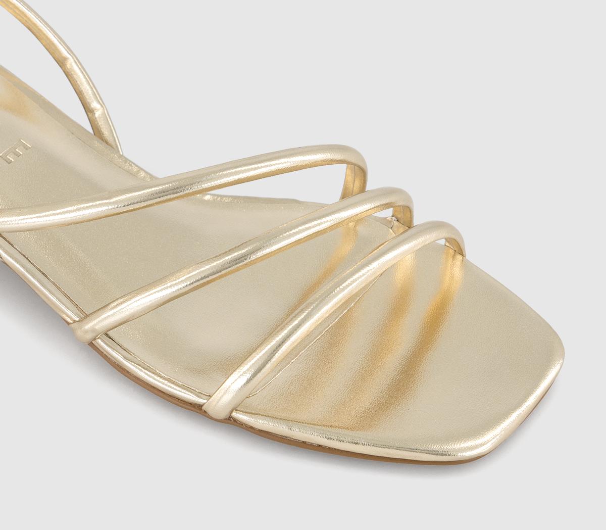 OFFICE Seduce Asymetric Strap Sandals Gold - Women’s Sandals