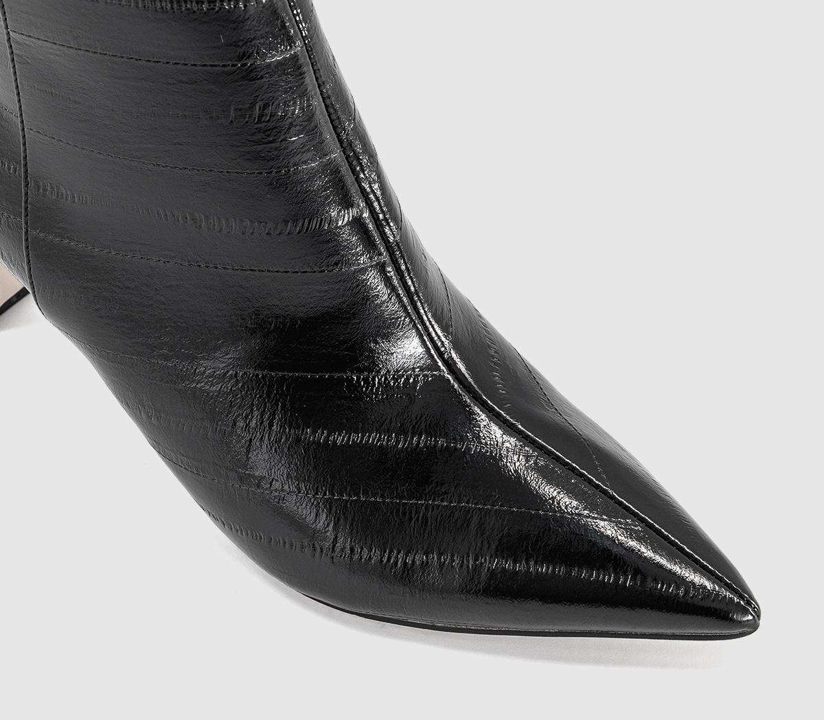 OFFICEAdele Slim Heel Ankle BootsBlack Emboss