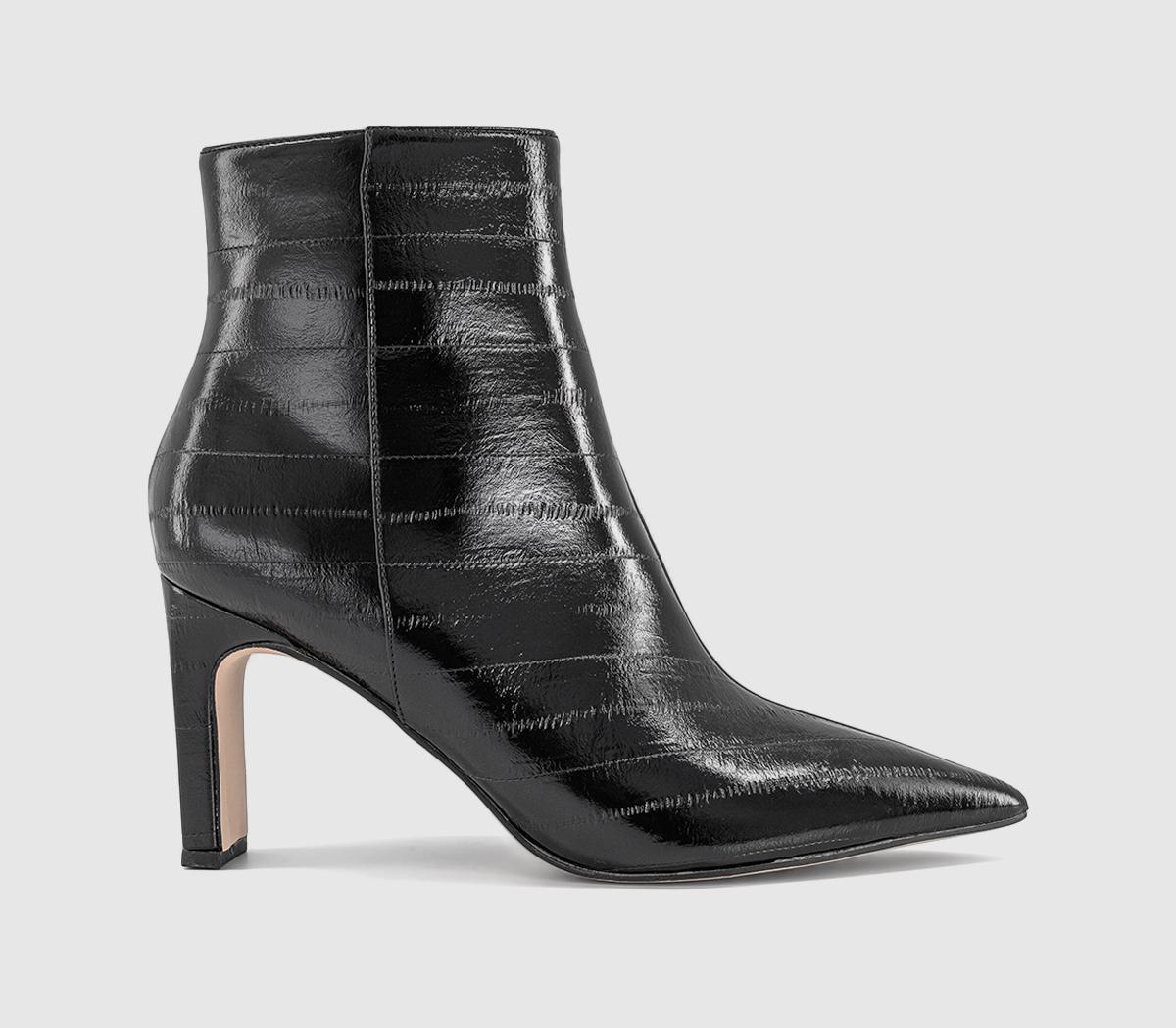 OFFICEAdele Slim Heel Ankle BootsBlack Emboss