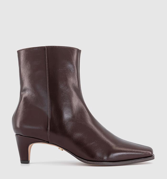 OFFICE Ambition Chisel Toe Heeled Boots Brown