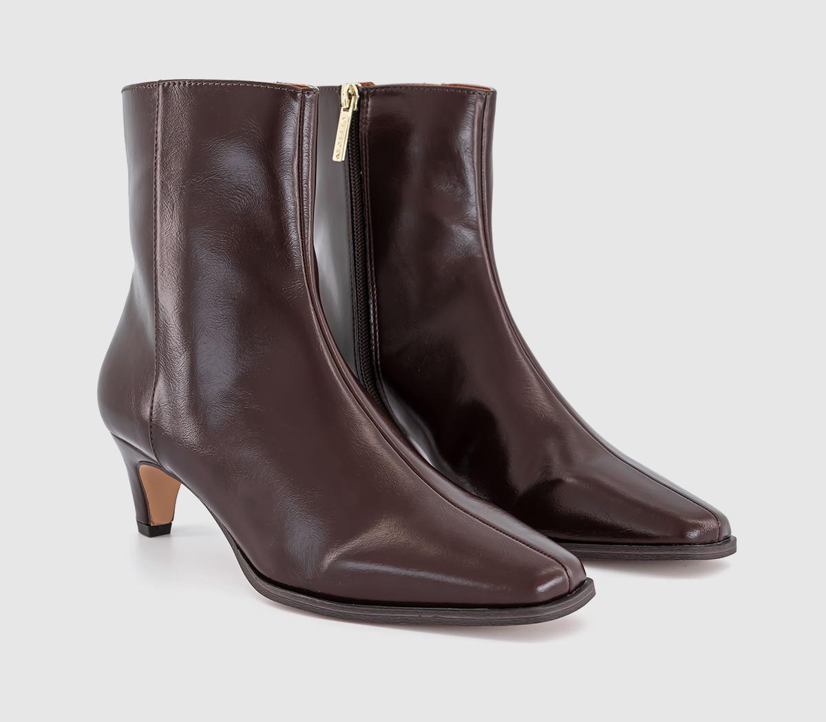 OFFICEAmbition Chisel Toe Heeled Boots OFFICEAmbition Chisel Toe Heeled BootsBrown