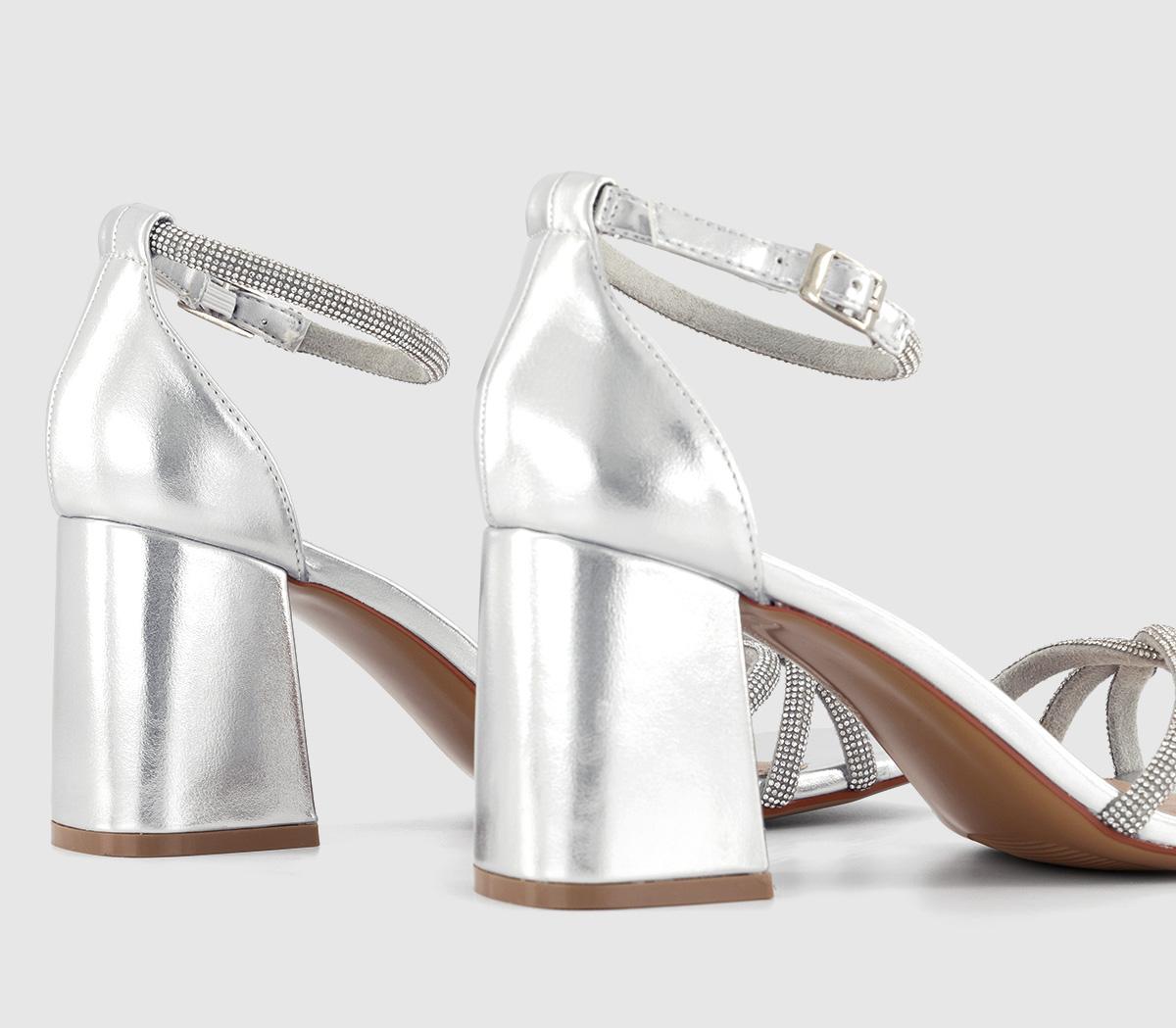 OFFICEMahlia Embellished Block Heels OFFICEMahlia Embellished Block HeelsSilver