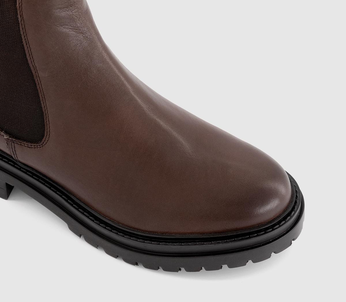 OFFICEAngelica Cleated Chelsea Boots OFFICEAngelica Cleated Chelsea BootsChoc Brown Leather