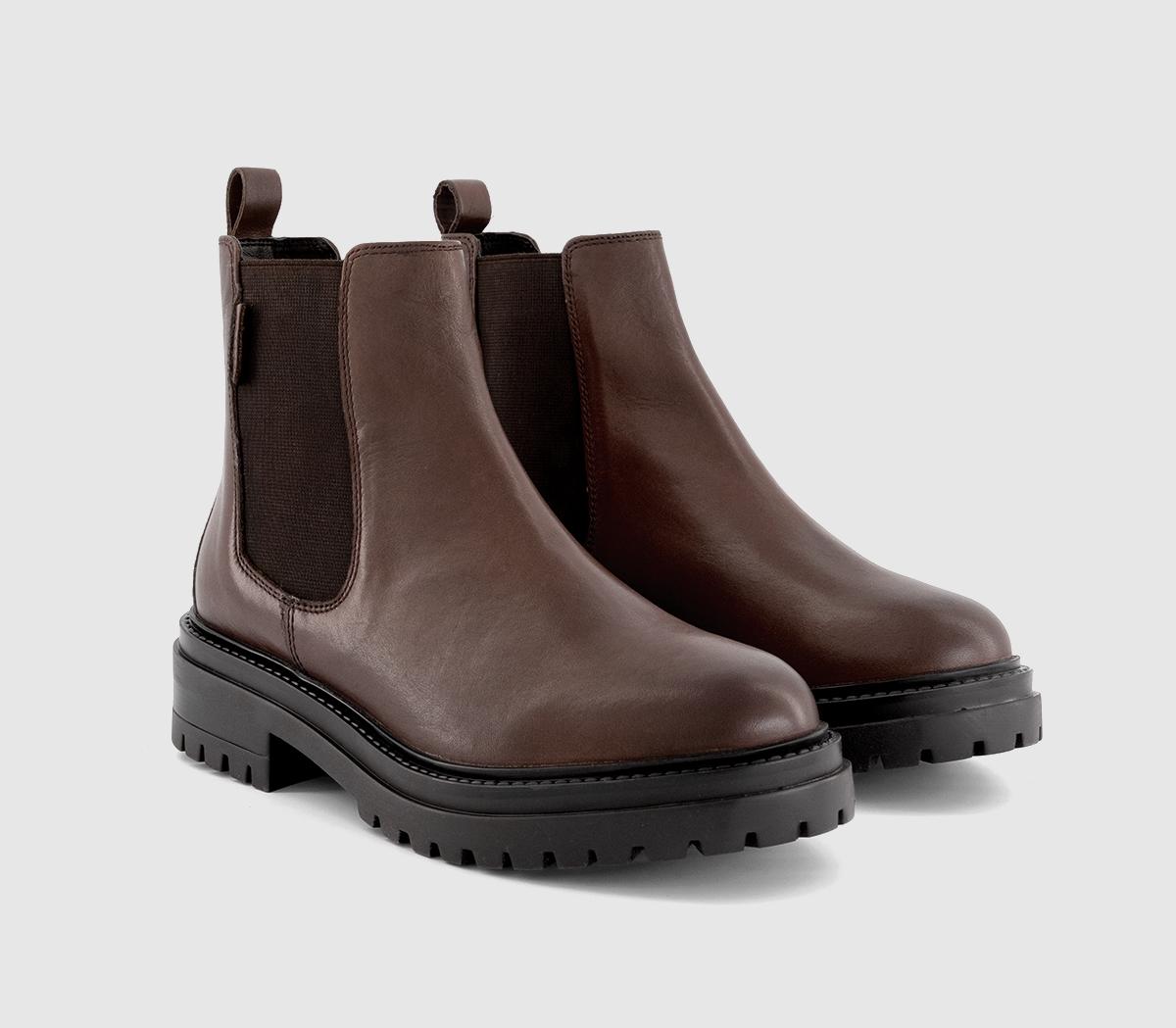 OFFICEAngelica Cleated Chelsea Boots OFFICEAngelica Cleated Chelsea BootsChoc Brown Leather