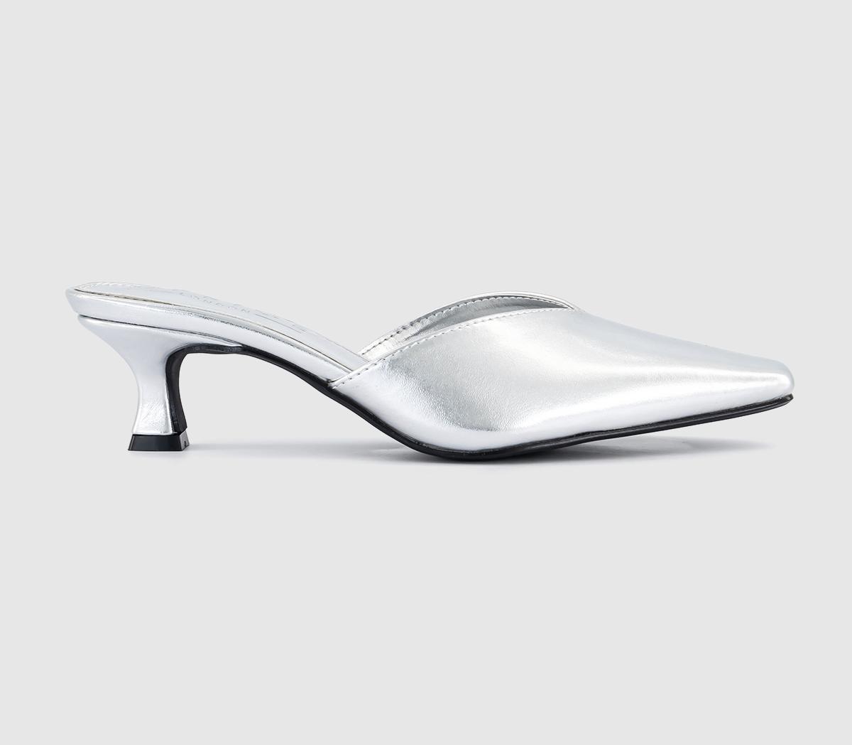 OFFICEMaxi Chisel Toe MulesSilver