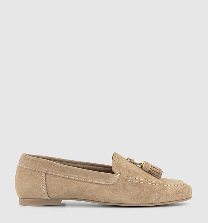 OFFICE Finty Tassel Loafers Taupe Suede
