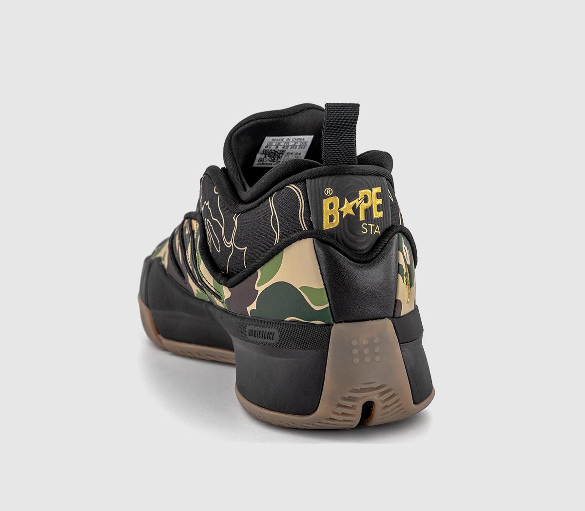 adidas BAPE x Dame 9 Trainers Core Black Green Camo - Men's Trainers
