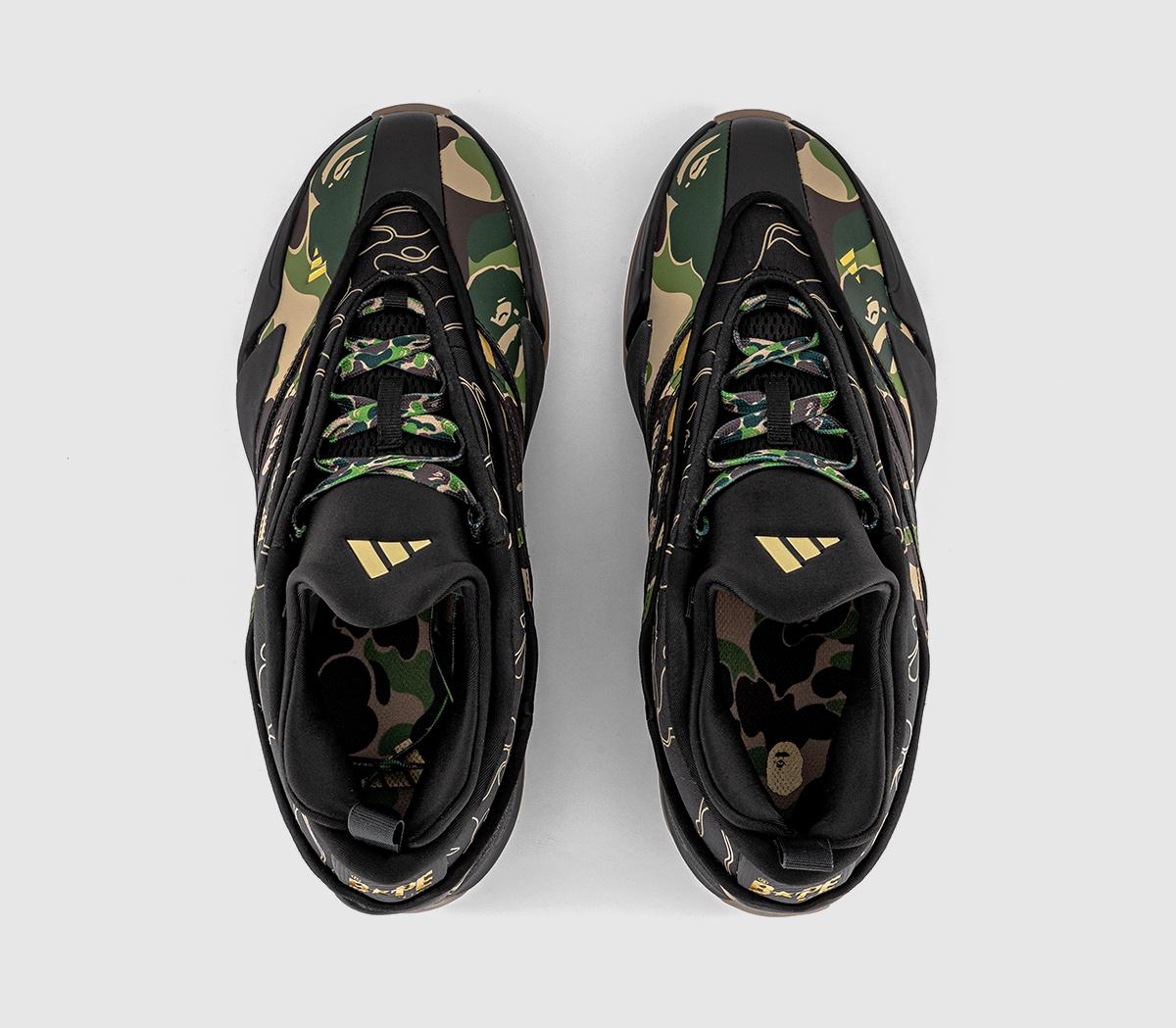 adidas BAPE x Dame 9 Trainers Core Black Green Camo - Men's Trainers