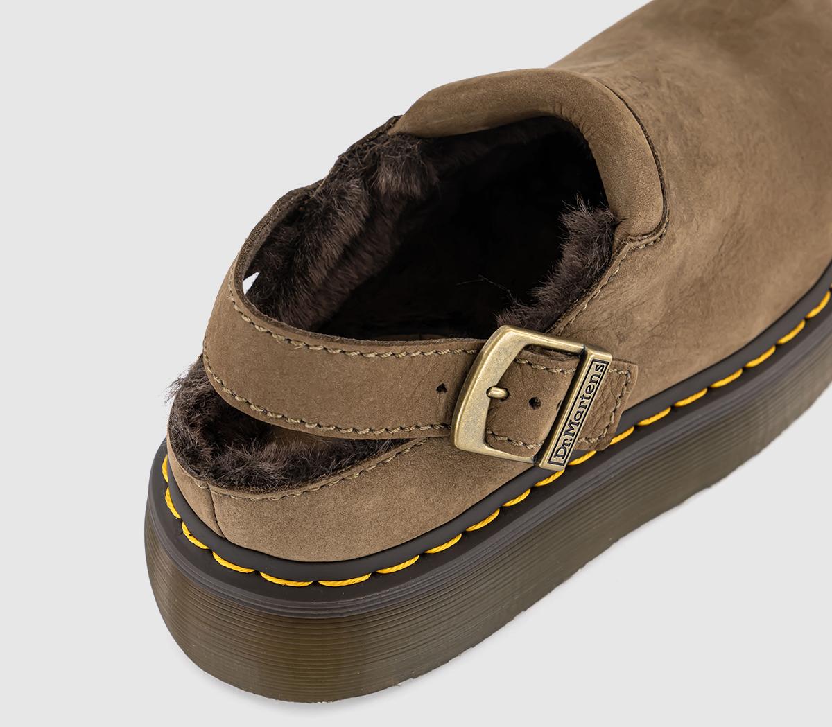 Dr. MartensLaketen Fur Lined ClogsDark Khaki