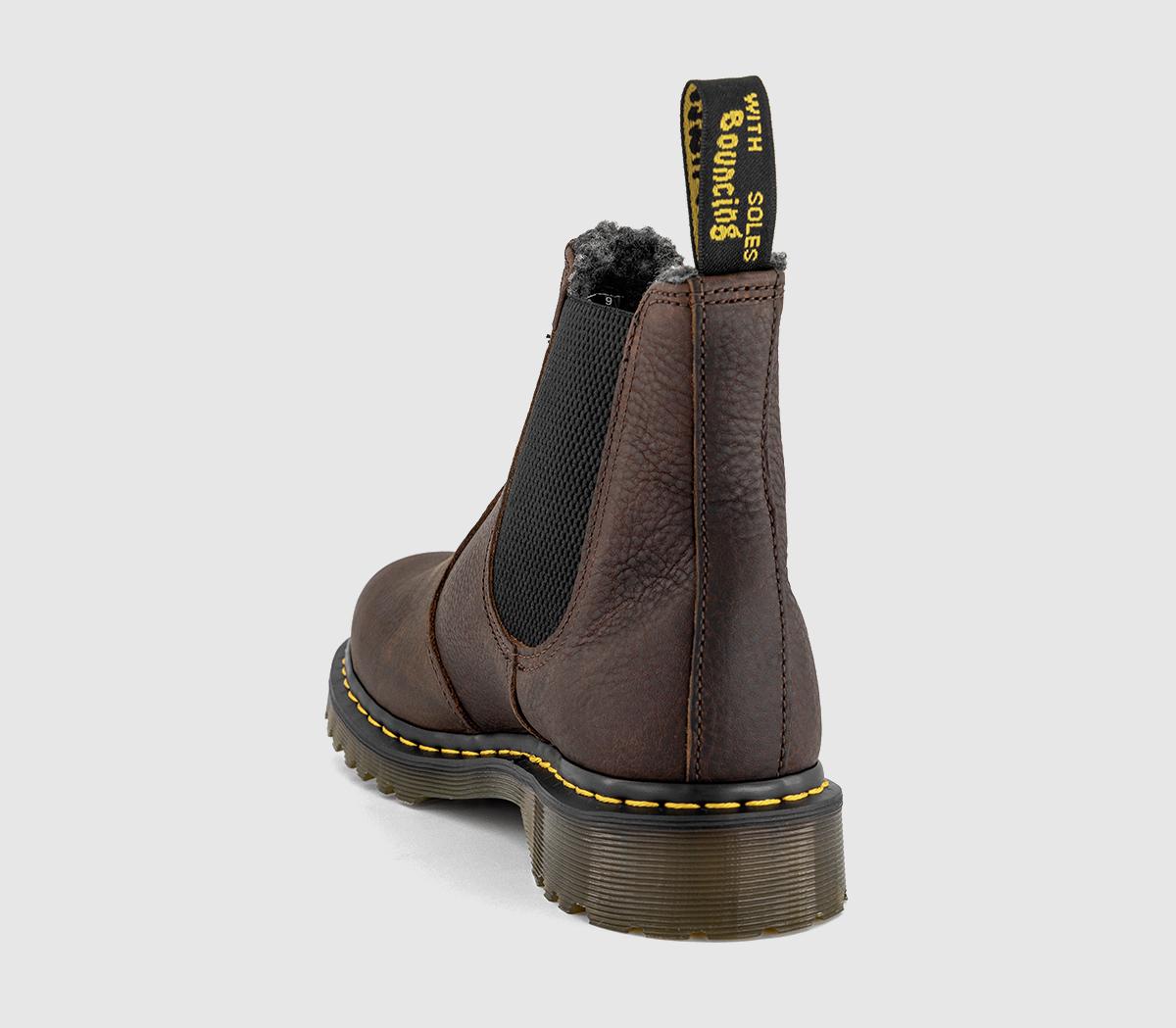 Dr. Martens2976 Wool Lined Chelsea BootsDark Brown Grizzly