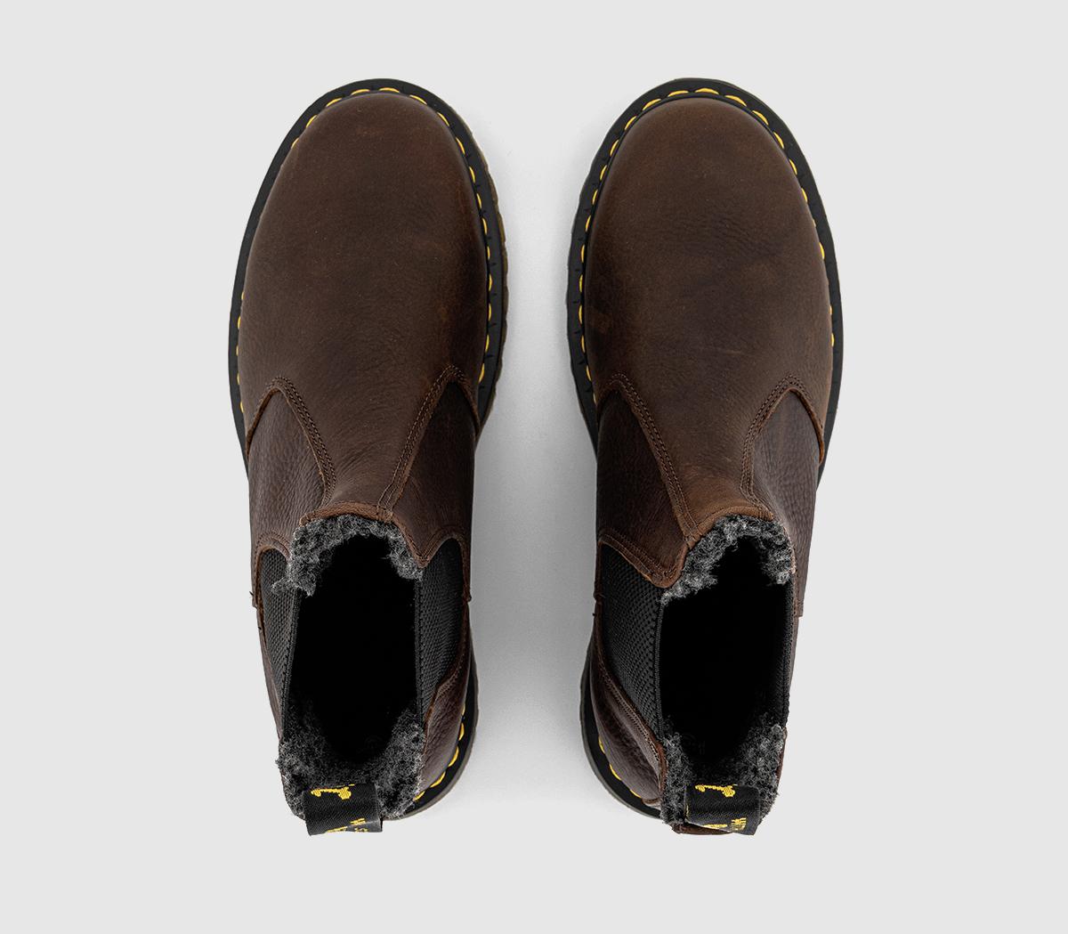 Dr. Martens2976 Wool Lined Chelsea BootsDark Brown Grizzly