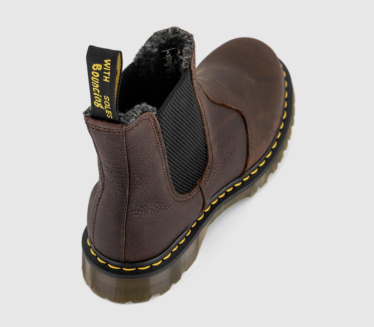 Dr. Martens2976 Wool Lined Chelsea BootsDark Brown Grizzly