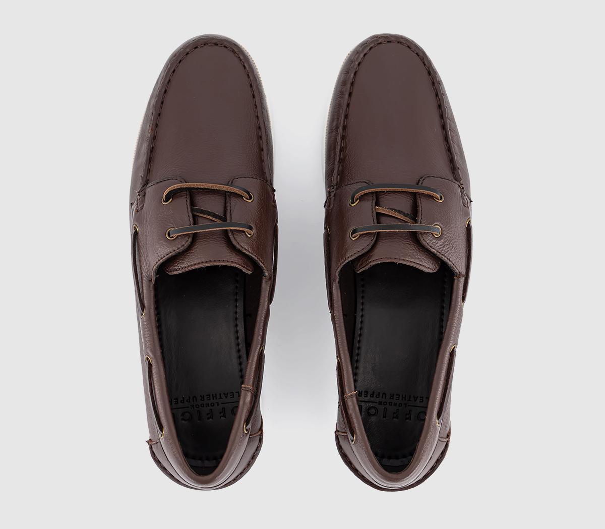 OFFICECook Leather Boat Shoes OFFICECook Leather Boat ShoesBrown Leather