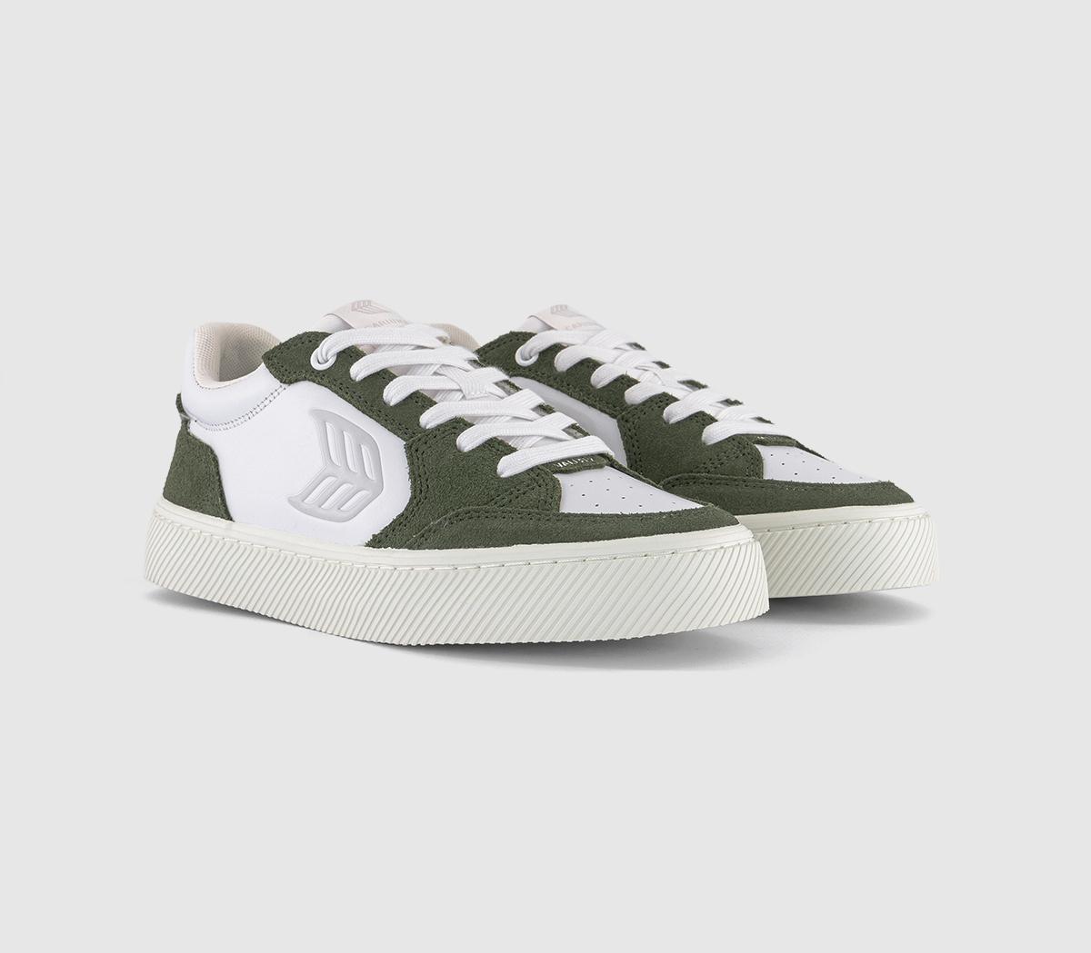 CARIUMAValley TrainersLeather Suede White Bronze Green Ice