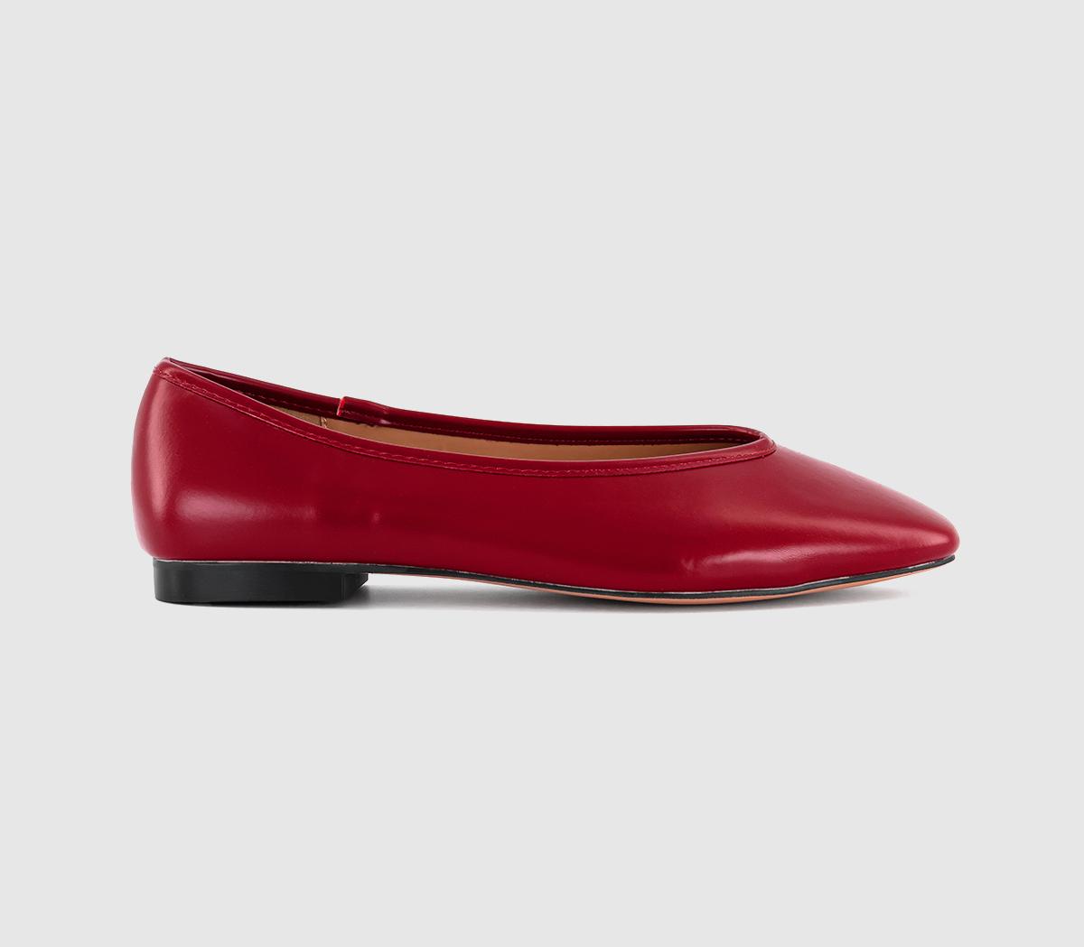 OFFICEFollie High Vamp Ballet PumpsRed