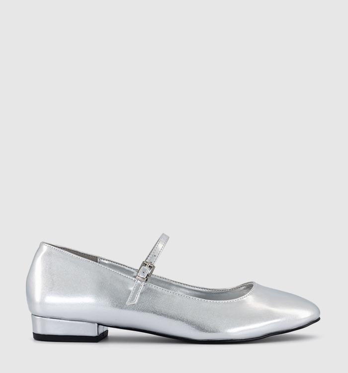 OFFICE Freida Mary Jane Ballet Pumps Silver