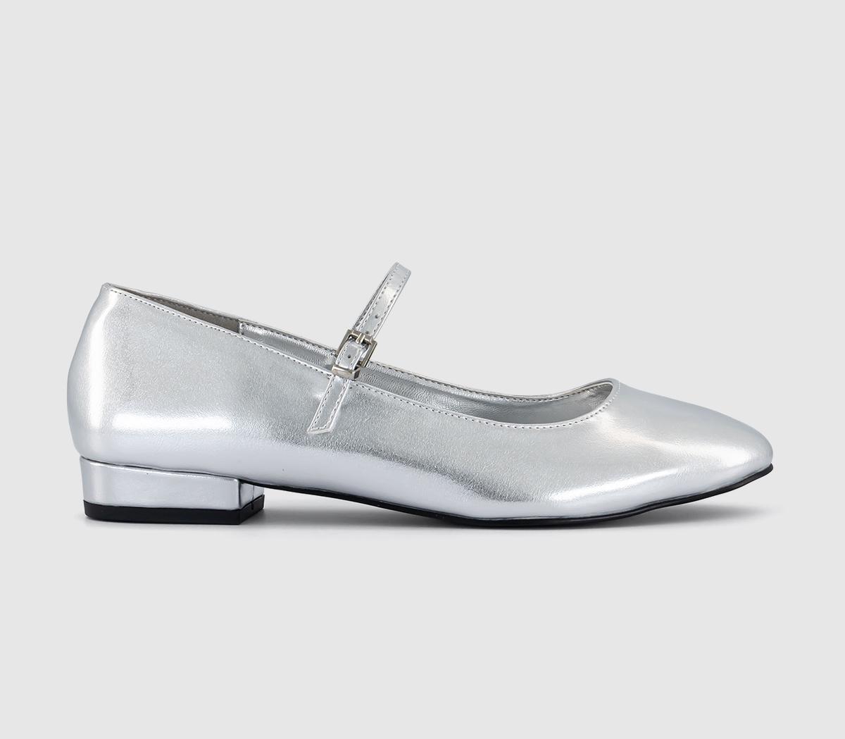 Silver flat shoes online