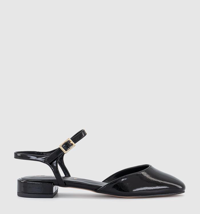 OFFICE Flame Two Part Ballet Pump Black Patent