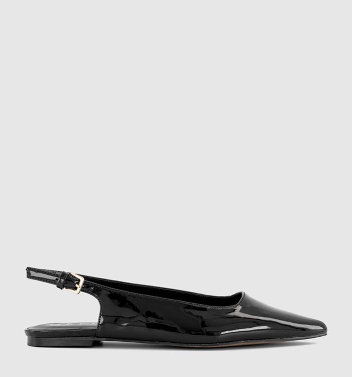 OFFICE Fellow Patent Slingback Shoes Black Patent