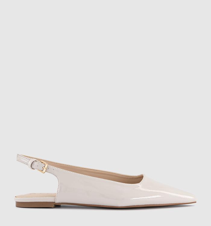 OFFICE Fellow Patent Slingback Shoes Cream Patent