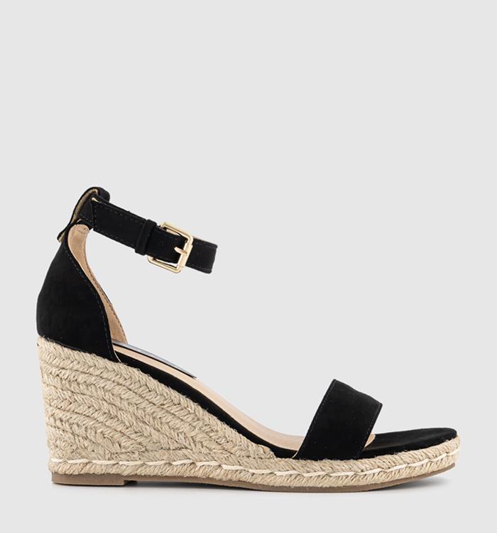OFFICE Magnify Two Part Espadrille Wedges Black