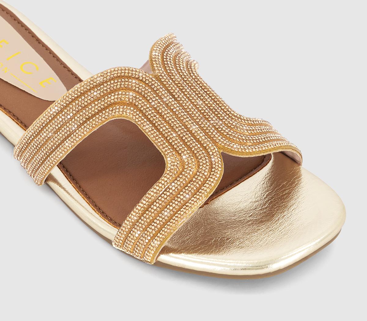 OFFICESuki Embellished Cut Out SliderGold