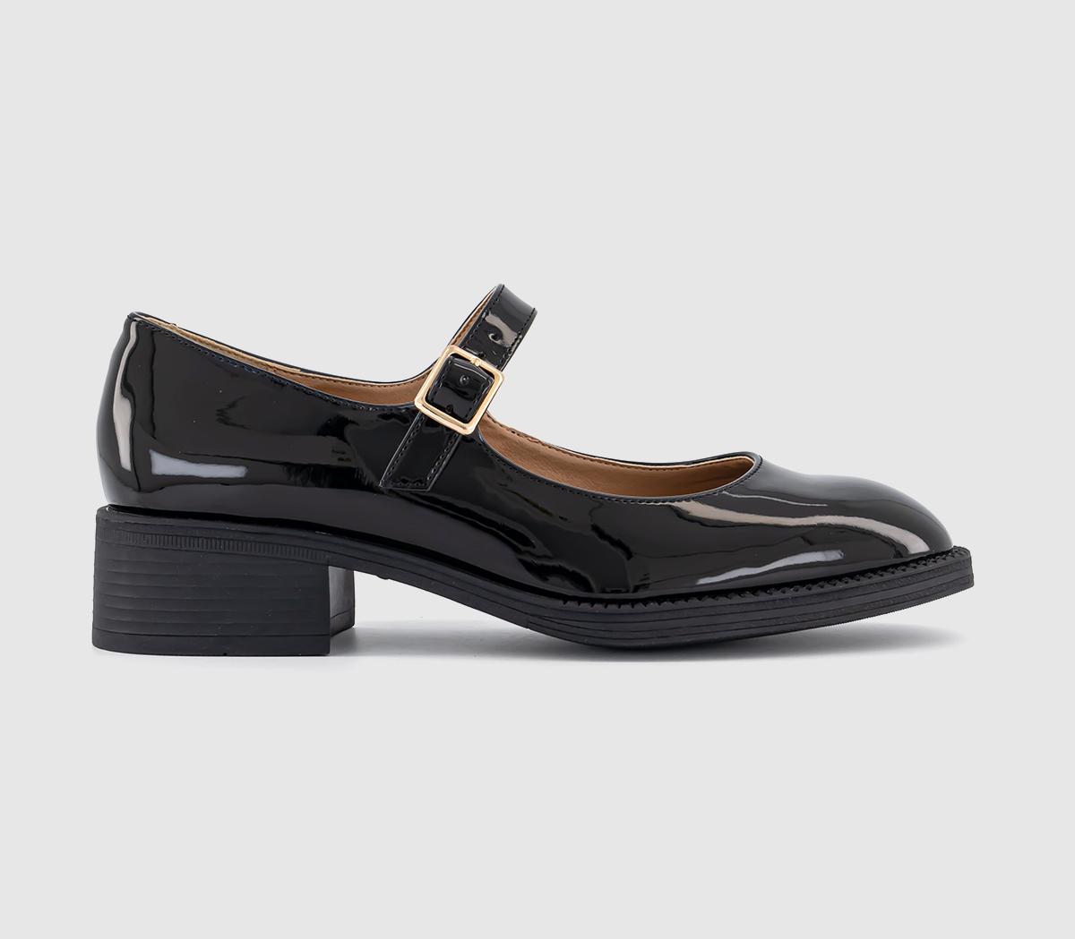 OFFICEMaverick- Low Block Heels Mary JaneBlack Patent