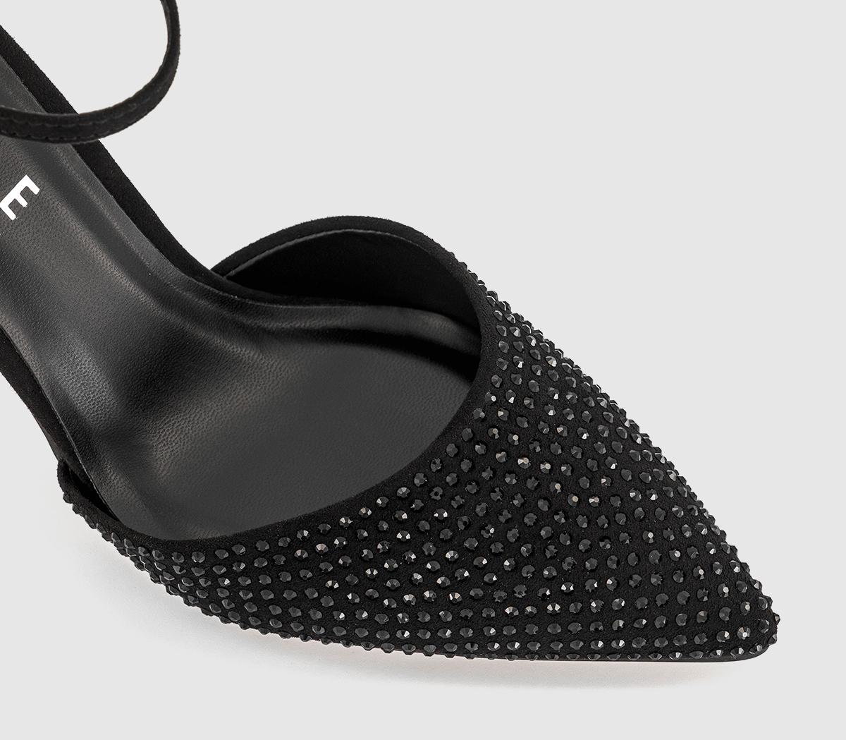 OFFICEHide Out Two Part Court HeelsBlack Embellished