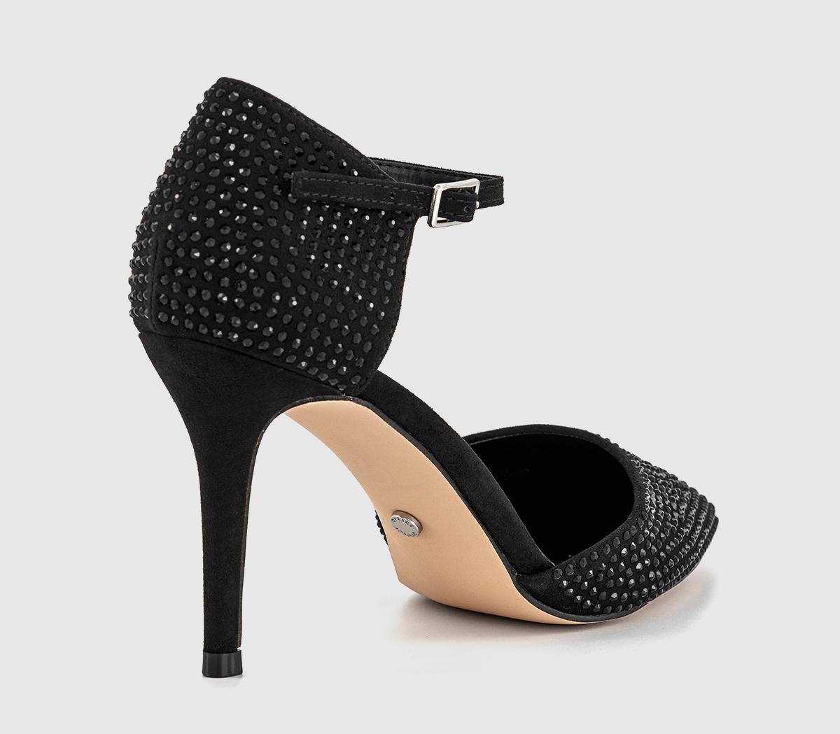OFFICEHide Out Two Part Court HeelsBlack Embellished