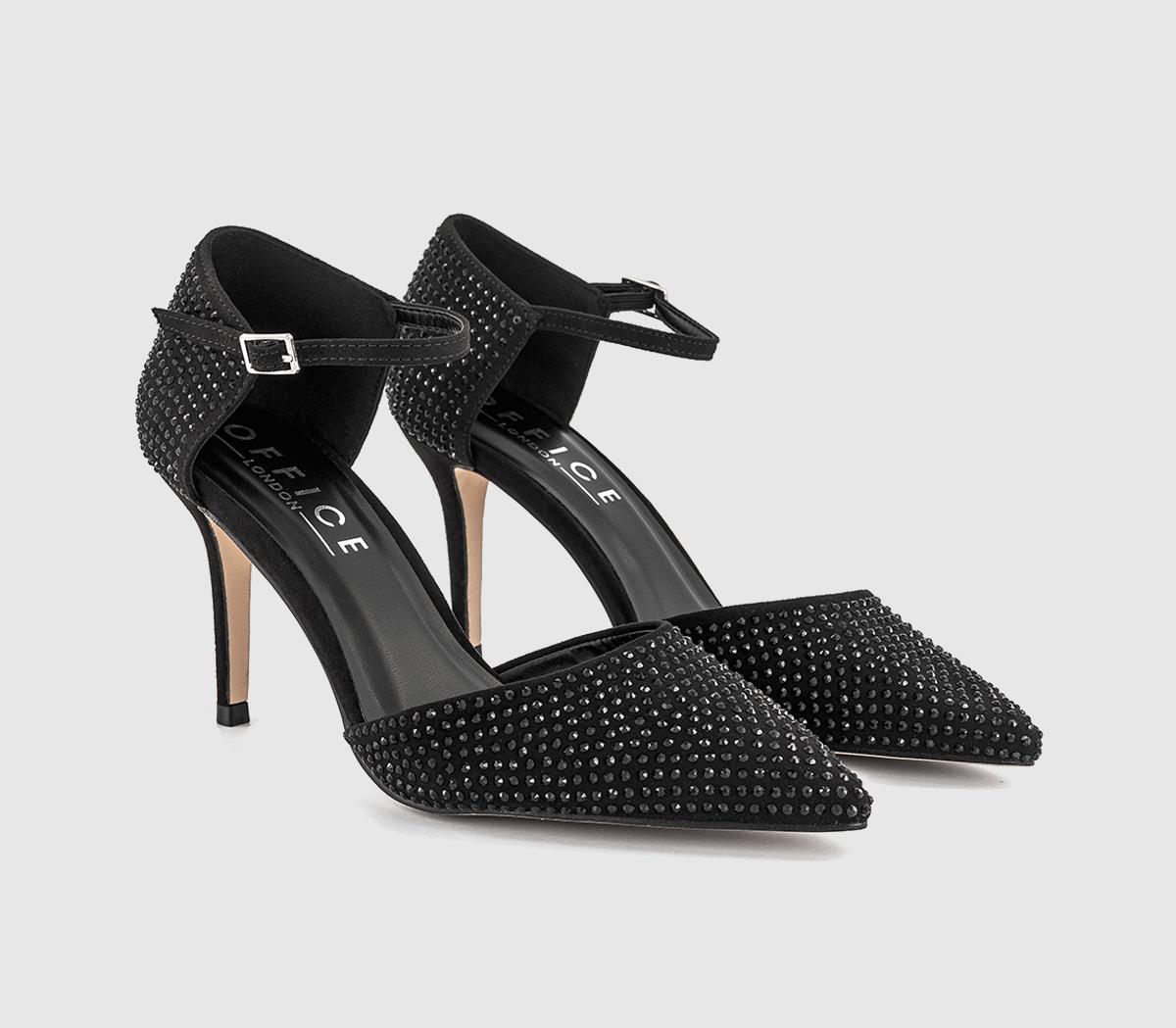 OFFICEHide Out Two Part Court HeelsBlack Embellished