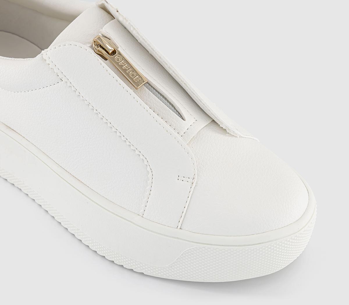 OFFICE Tori Platform Zip Front Trainers OFFICE Tori Platform Zip Front Trainers White