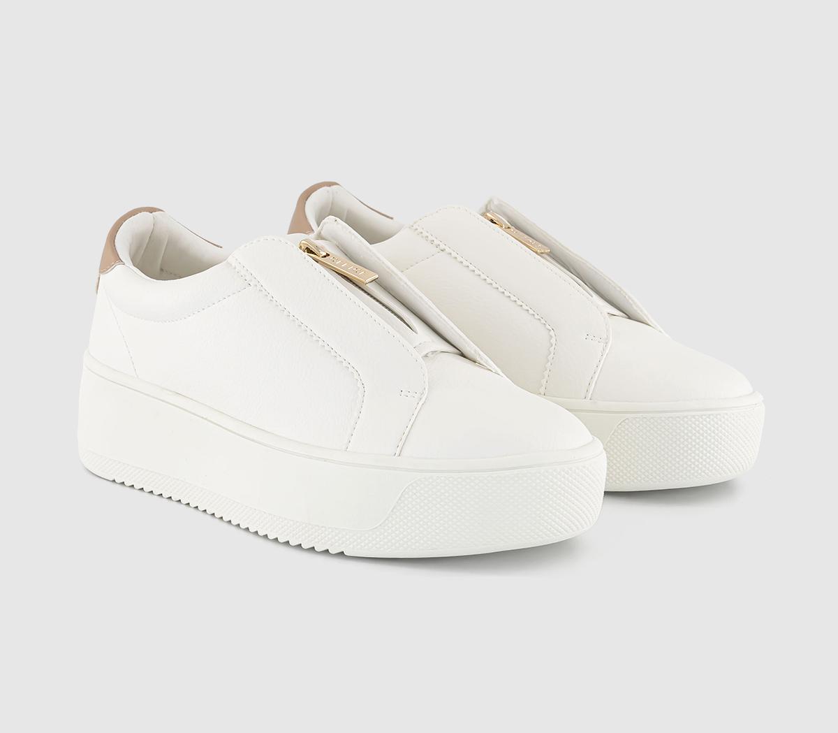 OFFICE Tori Platform Zip Front Trainers OFFICE Tori Platform Zip Front Trainers White