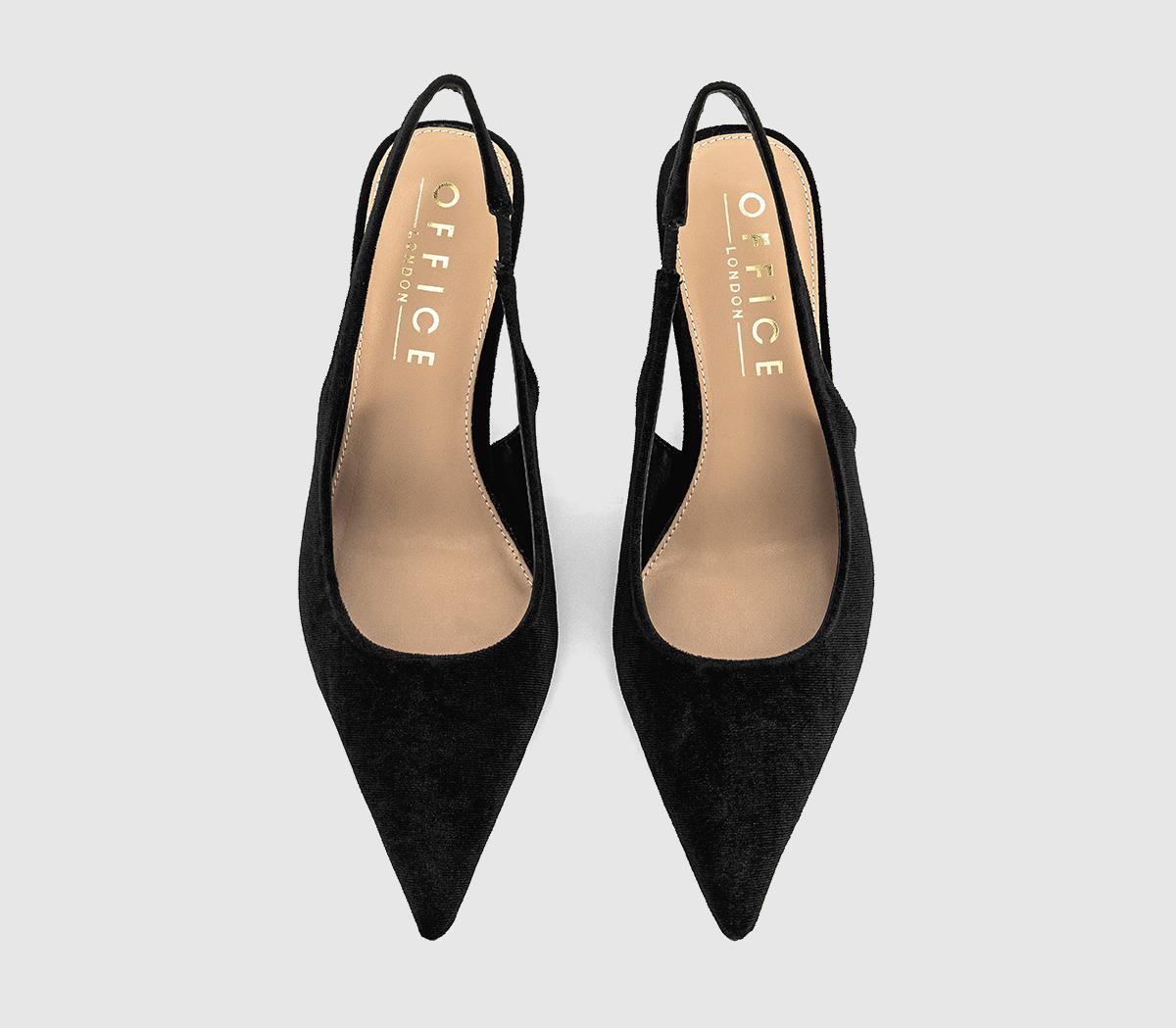 OFFICEMillion Slingback Kitten HeelsBlack Velvet