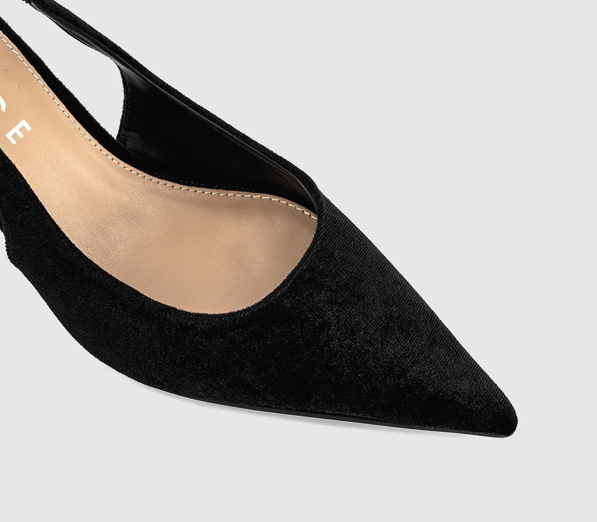 OFFICEMillion Slingback Kitten HeelsBlack Velvet