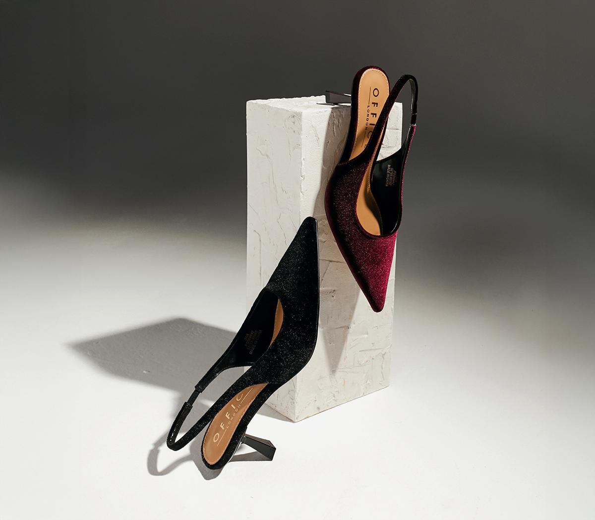 OFFICEMillion Slingback Kitten HeelsBlack Velvet