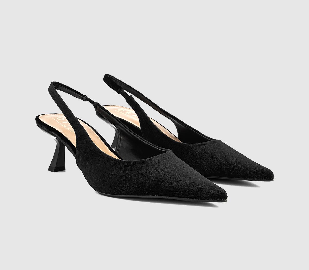 OFFICEMillion Slingback Kitten HeelsBlack Velvet