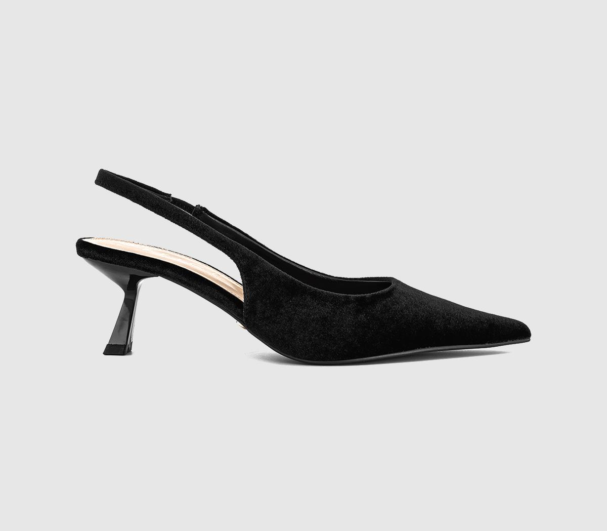 OFFICEMillion Slingback Kitten HeelsBlack Velvet