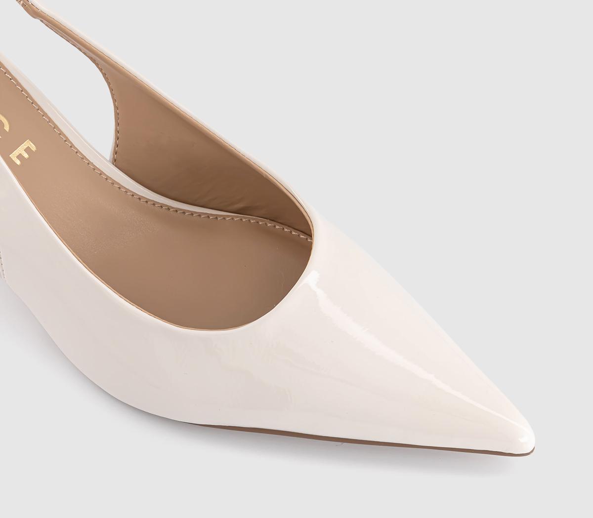 OFFICE Million Slingback Kitten Heels OFFICE Million Slingback Kitten Heels Cream Patent