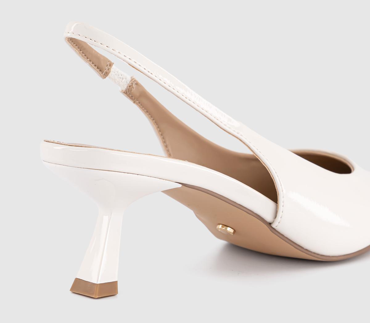 OFFICE Million Slingback Kitten Heels OFFICE Million Slingback Kitten Heels Cream Patent